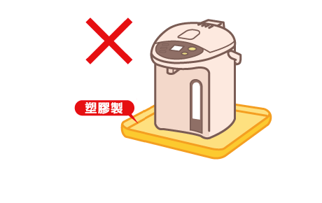 ビニールシートや、樹脂製のお盆の上で使わない