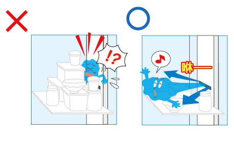 冷気の吹き出し口や吸込口をふさがない
