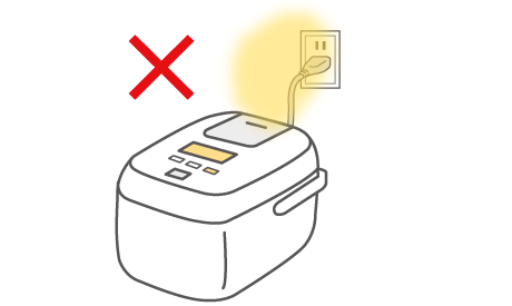 電源プラグに蒸気をあてない