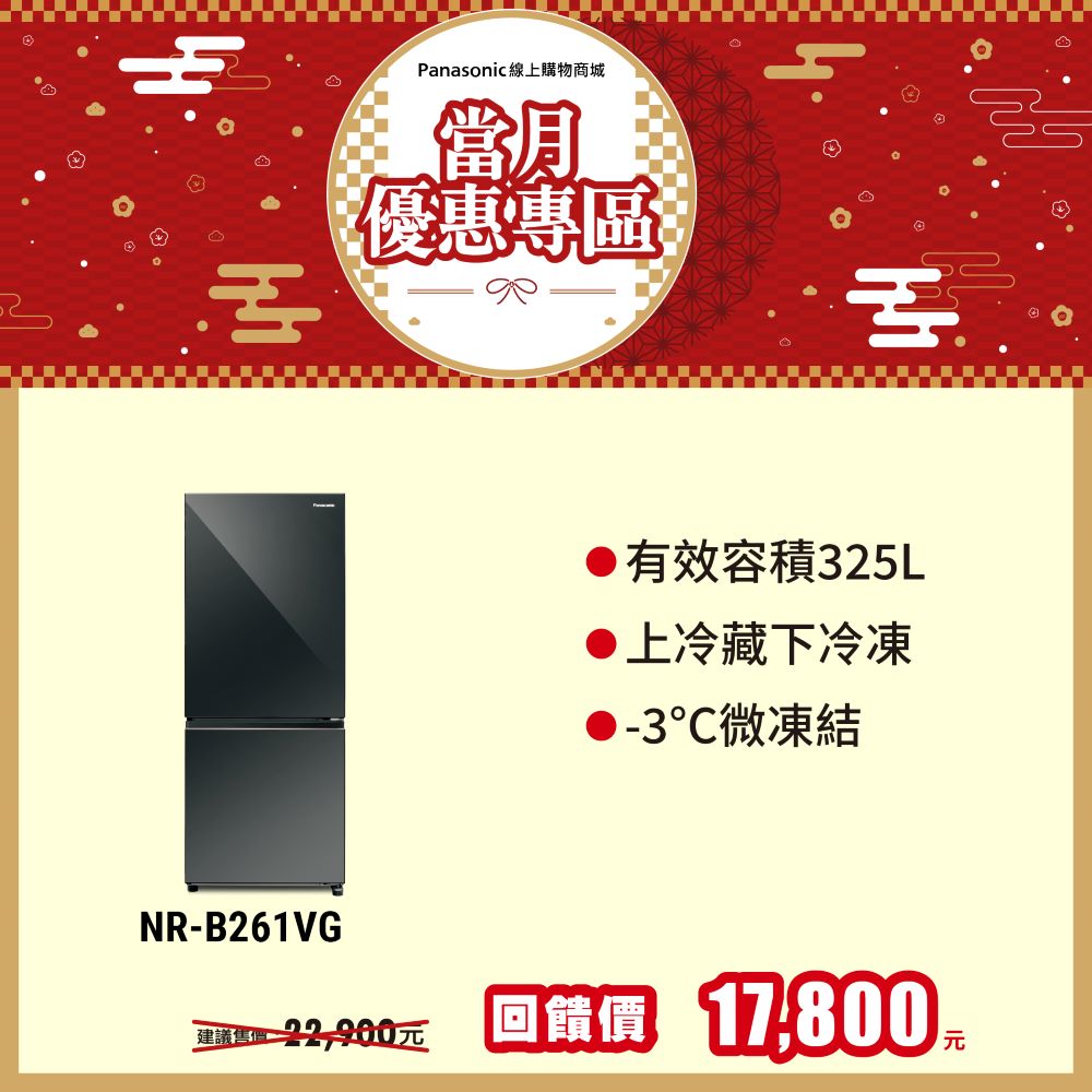 255L雙門玻璃鏡面系列電冰箱 NR-B261VG